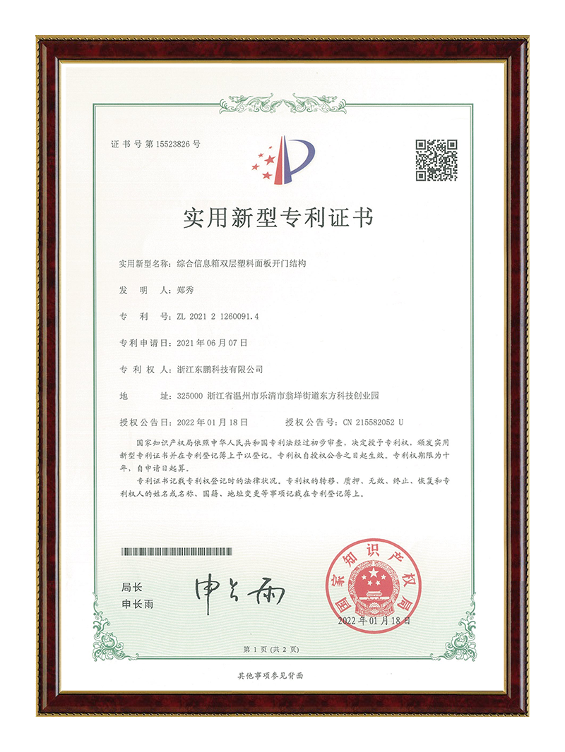 实用 综合信息箱双层塑料面板开门结构